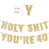 40th Birthday Banner Gold Glitter, Happy 40th Birthday Decorations for Men, Funny 40th Party Decorations for Women, 40 Year Old Sign Decor