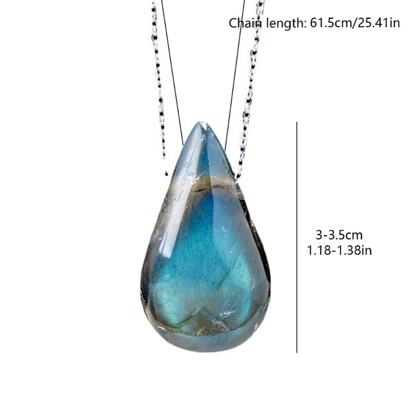 Pendant Necklace Water Drop Shape Moonstone Necklace Women Necklace Moonstone Material Jewelry Gift for Women Girls