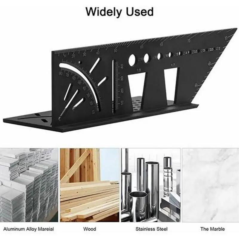 3D Gehrungswinkelmesswerkzeug Multifunktionale Winkelmesslehre Zimmermann Linien Winkelmesser Messlineal 45 90 Grad Linien Messlehre
