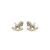 Diamond-Studded Silver Needle Horse Earrings: Elegant, Versatile, and Luxurious