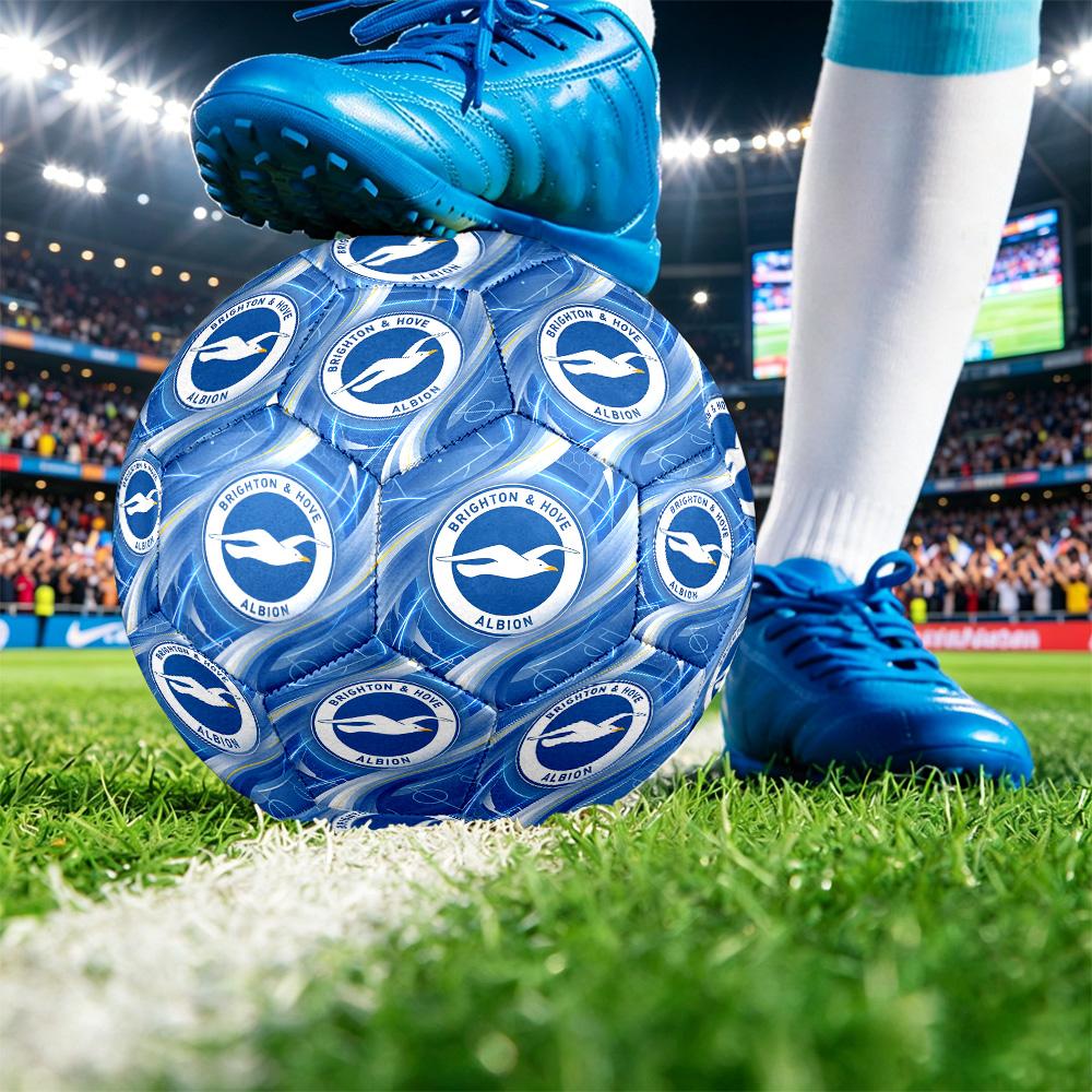 Brighton & Hove Albion FootballPrinted Size 5 Soccer Blbion Football, Anti Slip Adult Match Football Souvenir for Football Fans