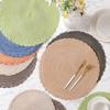 Round Braided Placemats Heat-Resistant Placemats for Dining Tables Stain-Proof 15 inch Non Slip Kitchen Table Place Mats Natural Farmhouse Decor