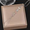 Stainless Steel Round Ball Connecting Finger Bracelet for Women Luxury Shiny Zircon Beads Not Fade Hand Chain Waterproof Jewelry
