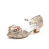 2025 Spring Korean Style Girls' Princess Bow High Heel Open-Toe Sandals