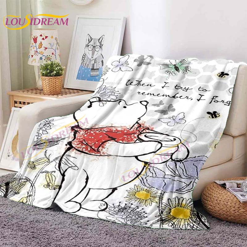 Coperta carina di Winnie the Pooh Coperte morbide in flanella Calde e morbide Biancheria da letto Regali per camera da letto di ragazzi e ragazze per il Migliore Amico