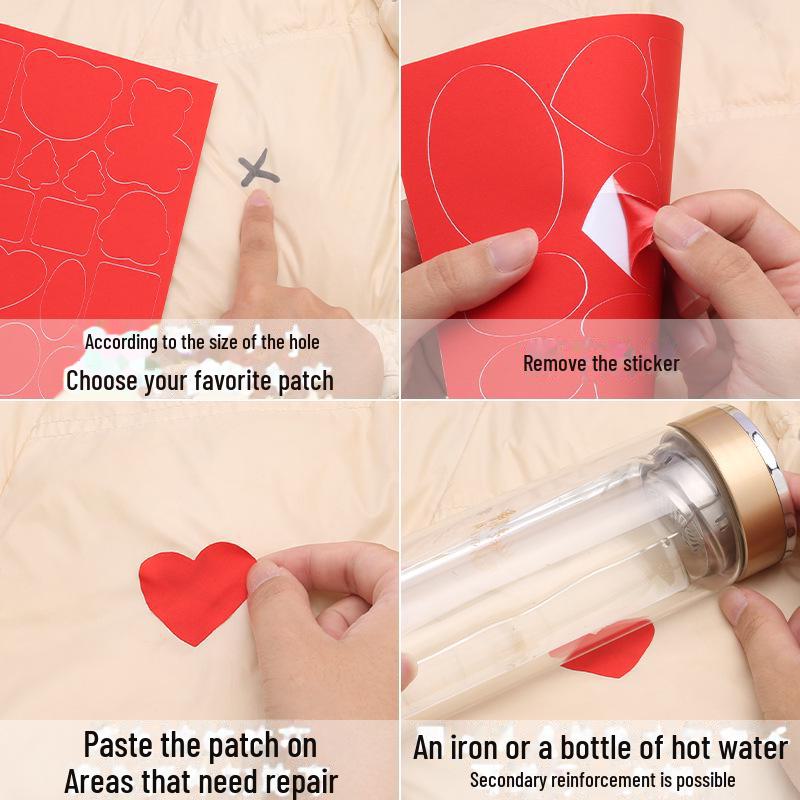 Plasture autoadeziv negru fără urme pentru repararea jachetelor de puf și a corturilor