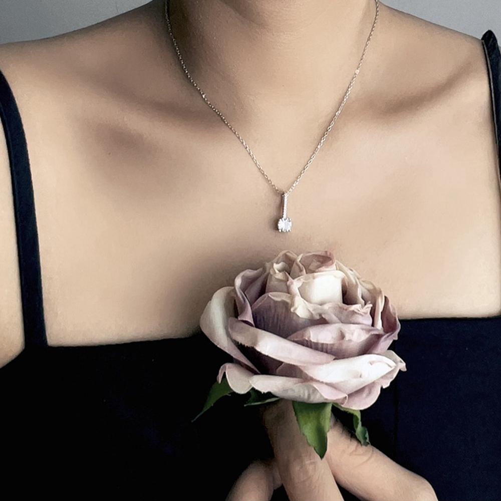 Vinregem 100% 925 Sterlingsølv VVS1 3EX D Farge 0.8CT 6MM Rund Slipt Ekte Moissanitt Diamant Edelsten Anheng Halskjede Fint Smykke GRA