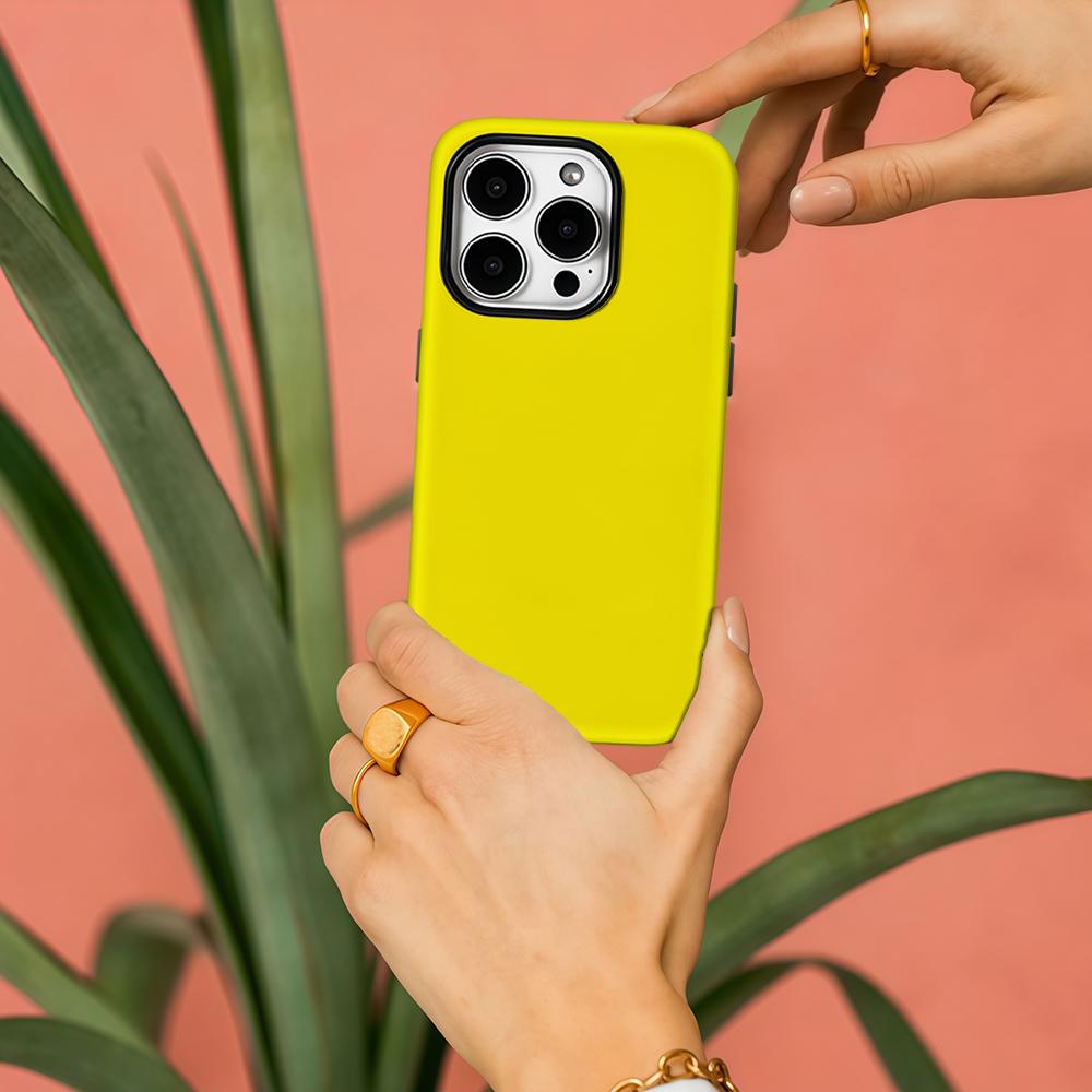 Yellow Phone Case for IPhone 17 16 15 14 13 Pro Max Plus for Magnetic Single Double-layer Tough Case