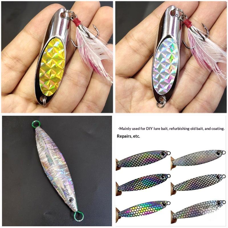 18Pcs Fish Scale Lure Tapes 20X10Cm Flasher Dodger Baits Lure Making Fly Reflective Holographic Fishing Sticker For Fishing Lure