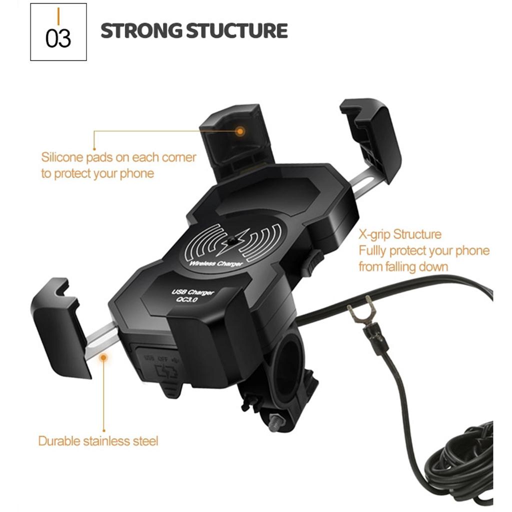 Universal QC3.0 USB Car Charger for Cellphone 15W Wireless Charging Station Dock