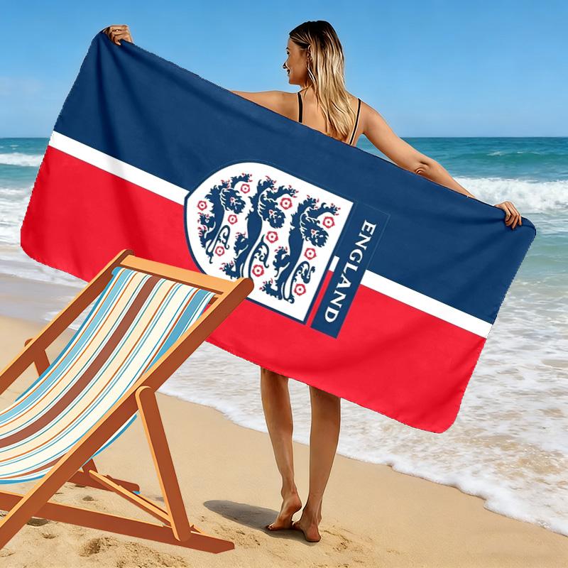 England Football Print Beach Towel, Large Soft Quick Dry Towel for Beach Camping Swimming