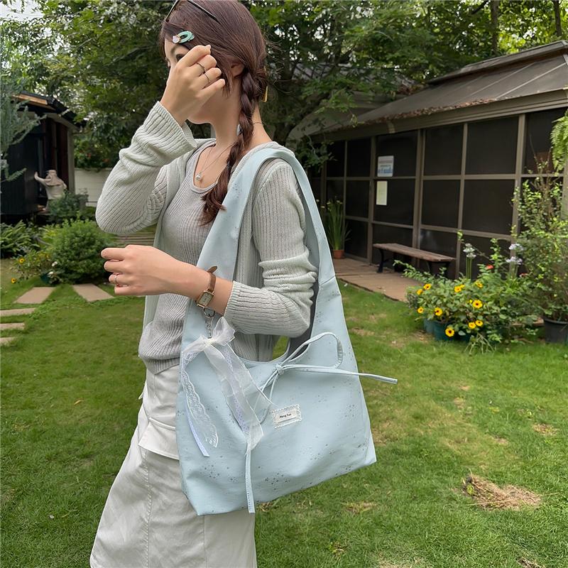 Sac à bandoulière de couleur unie Sac fourre-tout grande capacité pour femme