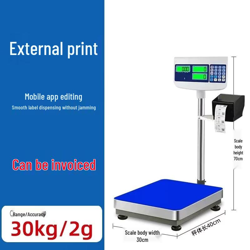 Haozhan HZ-T700 Industrial Digital Platform Scale with Label Printer (CN version)