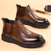 Herren Chelsea Boots aus echtem Leder Luxusmarke Herren Stiefeletten Weicher elastischer Riemen Stiefeletten Smart Formell Business Kleiderschuh