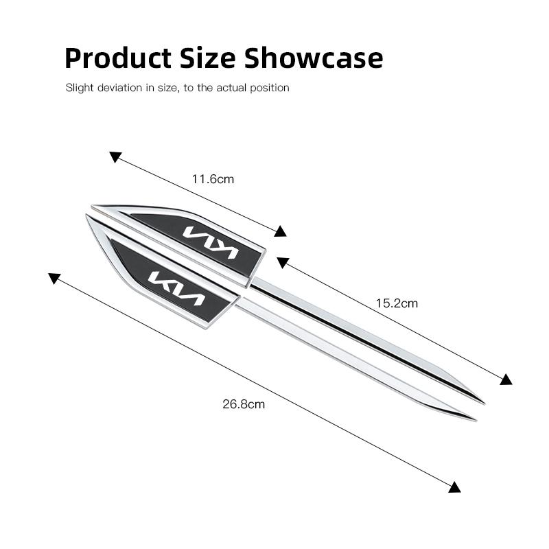 2Pcs Car Body Protective Metal Stickers Fender Side Blade Decal Valve For KIA K5 K9 Sorento Ceed Sportage Carnival Stinger Forte sdvc80
