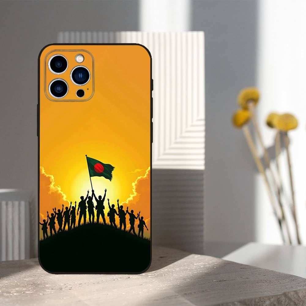 Hot B-Bangladesh Flag For iPhone 13,17,11,12,16,14,15,Plus,Pro Max,XS,X,XR,SE,Mini,8,7,Soft Silicone Black Phone Case