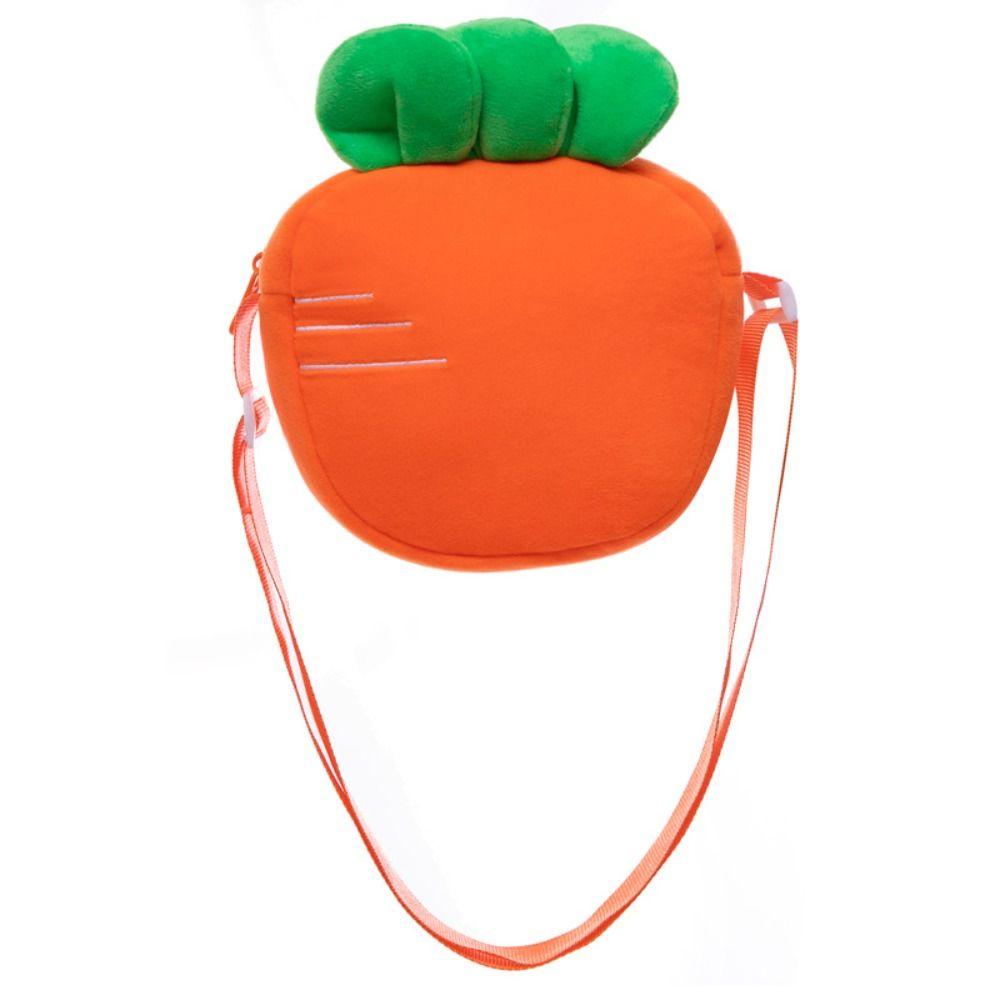 Cartoon Strawberry Doll Bag Trendy Fashion Fruit Plush Shoulder Bags Carrot Plush Bag  Girl