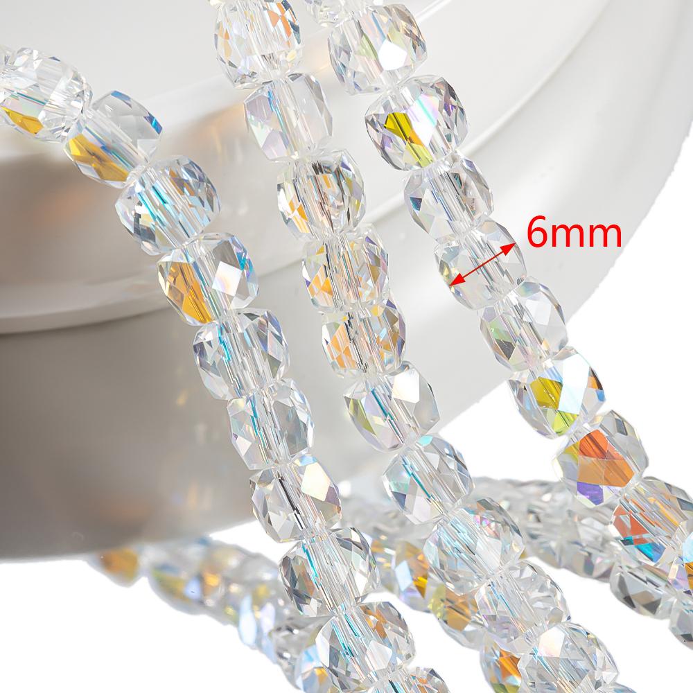 75-120pcs Glass Square Bead Crystal Rondelle Austria Faceted Loose Spacer Round Beads for Jewelry Making DIY Necklaces Bracelet
