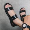 New Men Fashion Beach Sandals Black Flat Heel Casual Comfortable Sandals Men Outdoor Travel High Quality Sandals Size 38-45