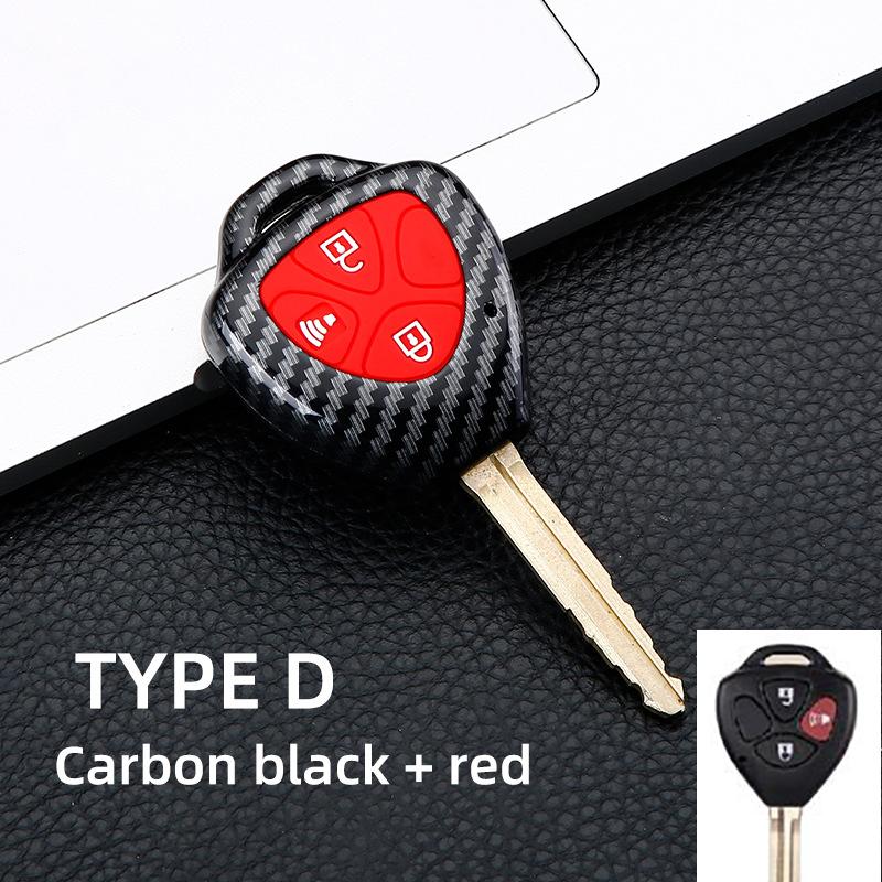 2/3/4Button Carbon Auto Key Fob Cover Case Fit For Toyota Auris Hilux Corolla Fortuner Prado Verso Camry Yaris Vitz Vios Ractis Rav4 208