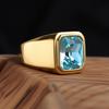 R3381 Men's/Women Trend High Quality 316LStainless Steel Multiple Colors Gemstone Style Onyx Golden Rings Jewelry