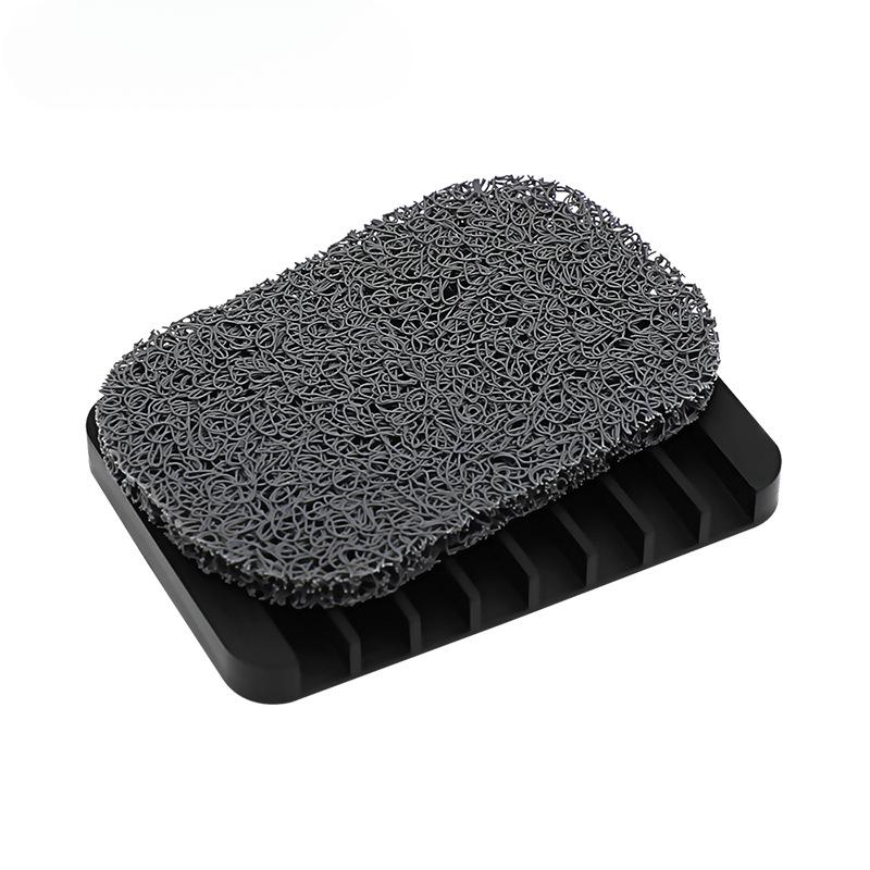 Silicone Soap Box Drain Rack with Mat Dry Non-hydrating Soap Tray Soap Tray Soap Mat Coil Set