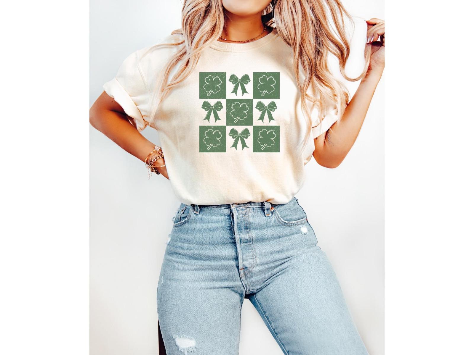 Retro Checkered St Patricks Day Shirt Comfort Colors Coquette St Pattys Day T sh S