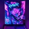 VIKEMA Dark Phantom Tapestry Graffiti Demon Girl Hip Cool Room Decoration Gaming Room Halloween Party Wall Decoration