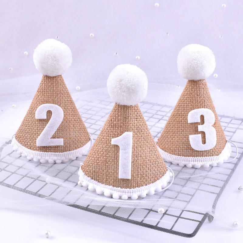 Childrens Birthday Party Decor Baby Milestone Hat With Number 2 For 2nd Year Celebration