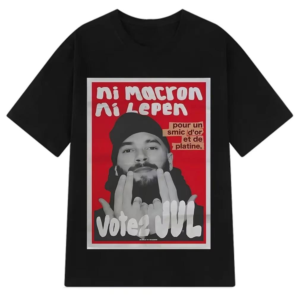 Mens Streetwear Poster Graphic T Shirt French Slogan Print 100 Cotton Casual Short Sleeve White Tee