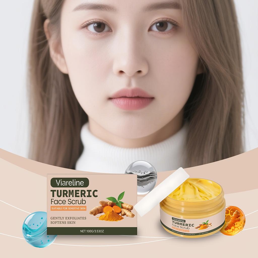 Turmeric Facial Exfoliating Scrub Remove Dead Skin Brightening Shrink Pores Moisturizing Repair Smoothing Facial Cleansing Scrub