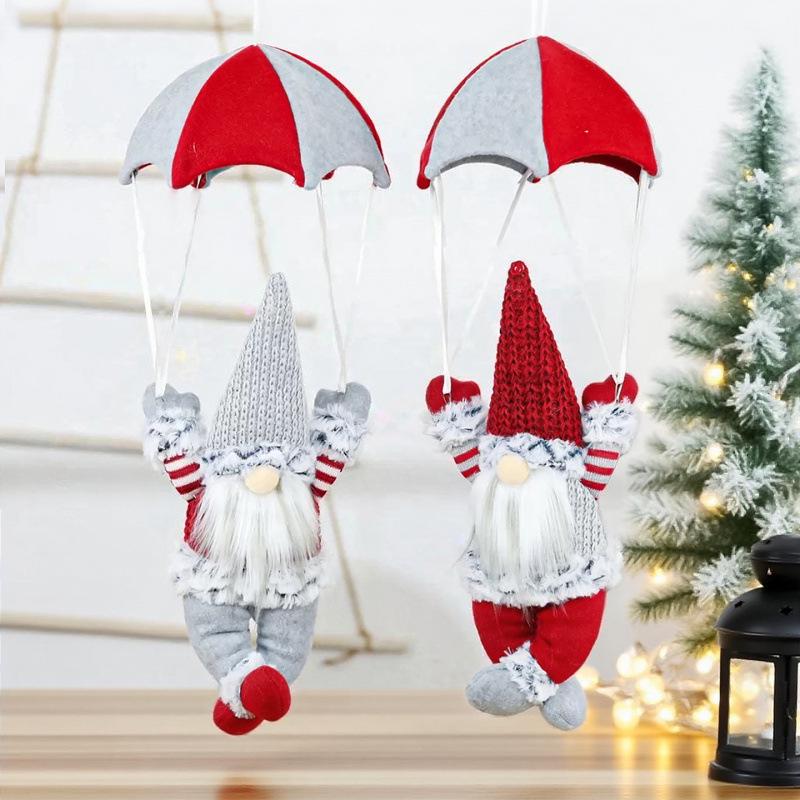 Faceless Parachuting Santa Claus Christmas Decoration for Malls and Stores