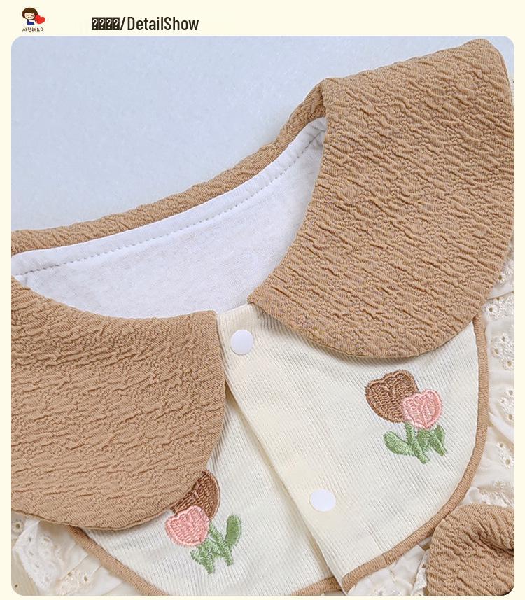 2025 Baby Girl Autumn Romper - Newborn Long Sleeve Onesie for Spring & Autumn Outings