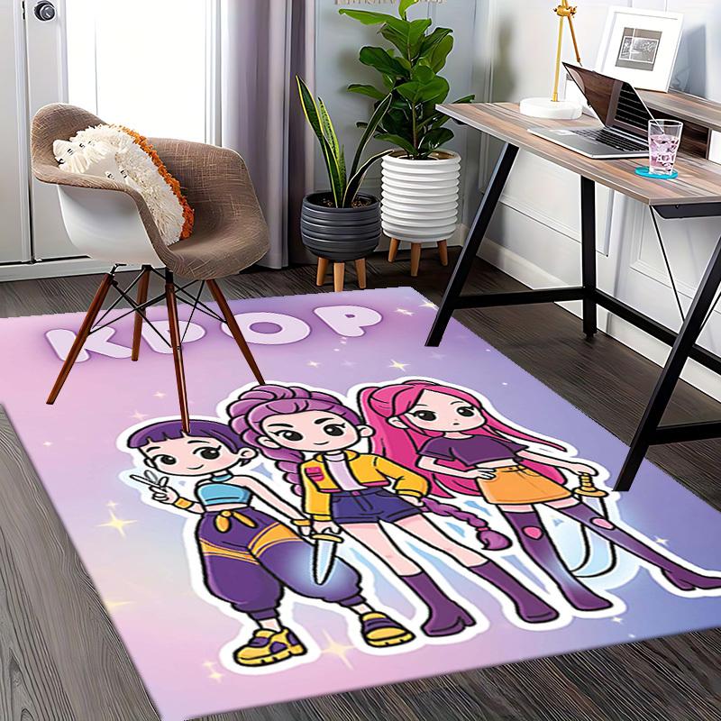 1pc KPOP Anime Cartoon Design Chair Mat - Festival Gift for Office, Home Decor, Living Room, Bedroom, Game Room - Non-Slip Carpet Suitable for All Sea
