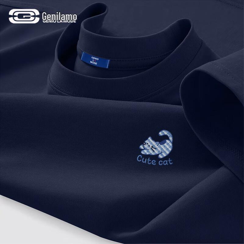 

GENIOLAMODE Men s Pure Cotton Loose Casual T-Shirt M