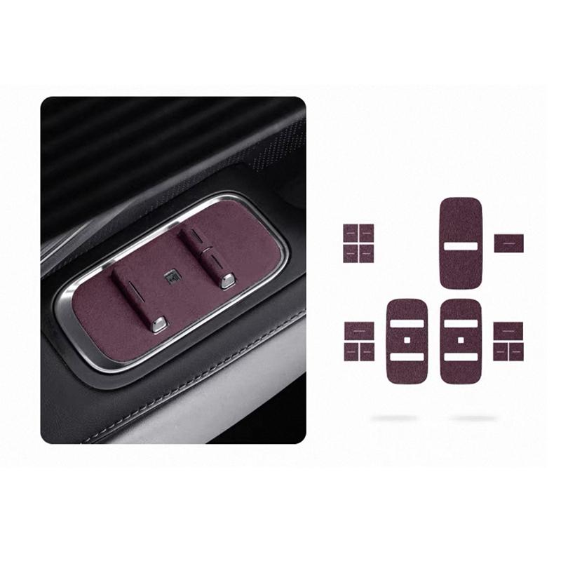 For Zeekr 8X 2026 Suede Glass Switch Window Lift Panel Trim Sticker Protection Stickers Car Accessories