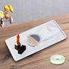 Imitation Marble Bathroom Vanity Tray Rectangular Serving Jewelry Tealight Display Holder