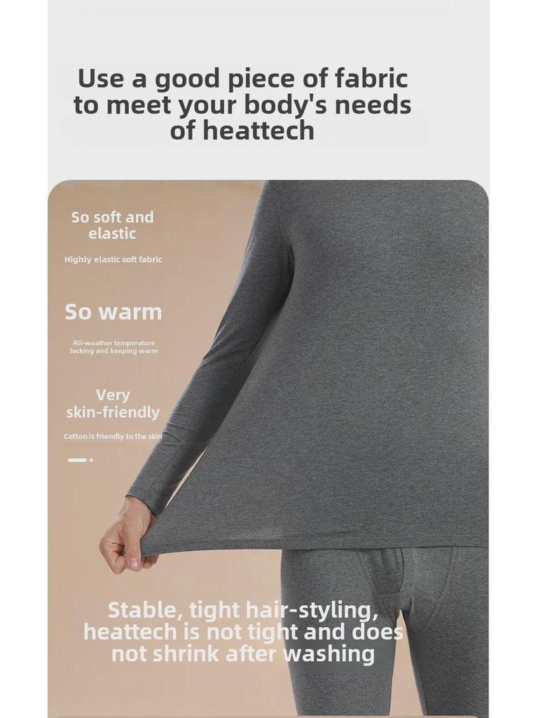 Men's Cotton Thermal Underwear Set: Autumn Base Layer Sweater and Trousers
