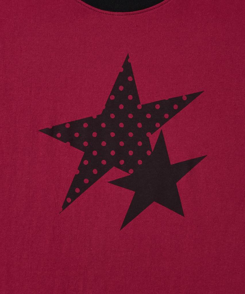AMOU Two Star Ringer T-Shirts Red
