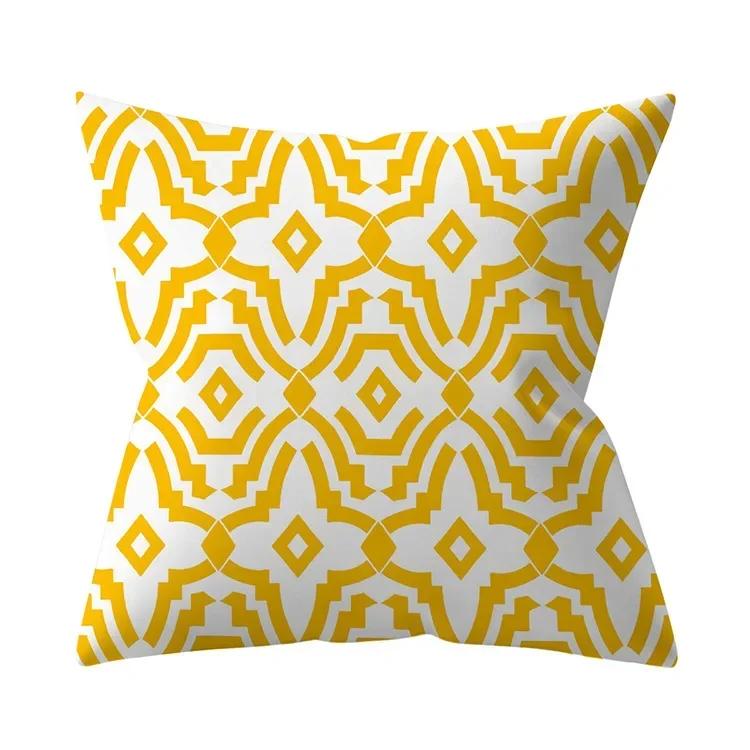 New Nordic Geometry Yellow Cushion Cases Modern Fashion Abstract Art Pillows Case Sofa Car Couch Decorative Throw Pillow 45x45cm