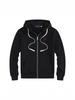 Men's Fleece-Lined Little Pony Embroidered Hoodie - Autumn/Winter, Loose Fit, Plus Size, Solid Color, Polo Style