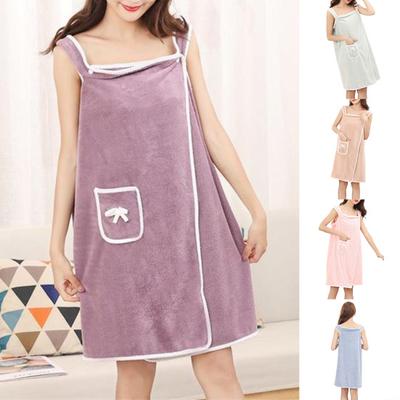 Banyo Havlusu Giyilebilir Yumuşak Yüksek Su Emilimi Mercan Polar Banyo Kadınlar Sarılmış Duş Vücut Havlusu Günlük Kullanım