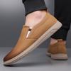 Mens Leather Loafers Non Slip Walking Footwear Comfortable Outdoor Slip On Casual Shoes for Male Work Office Men's Walking Flats