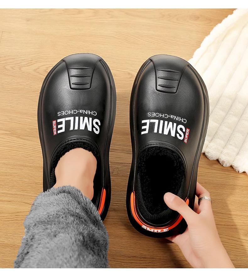 2024 Men's Waterproof Non-Slip Cotton Slippers for Winter - Warm, Large Size, Ideal for Driving and Outdoor Use