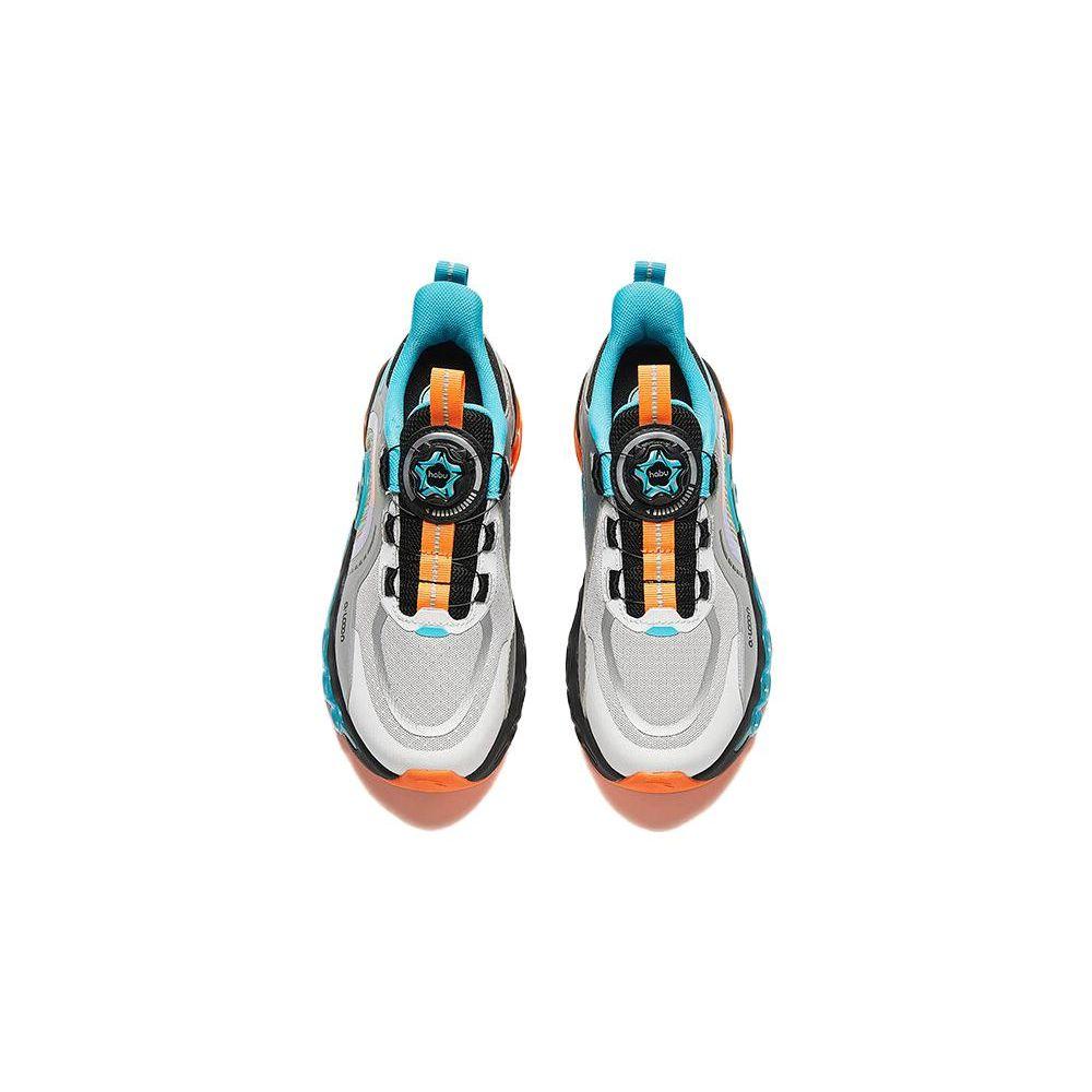 Anta Kids Comfortable Shock Absorbing Wear Resistant Low Top Running Shoes Kids Running Shoes Silver Black White 312345580-3