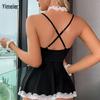Plus Size See-Through Maid Lingerie with Quick Release Feature