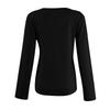 Women's Slim Bottom T-shirt Fashion Casual Color V-Neck Pullover Long Sleeve Top