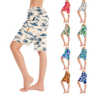 Women's Casual Fashionable Comfortable Pajama Pants Printed Drawstring Shorts
