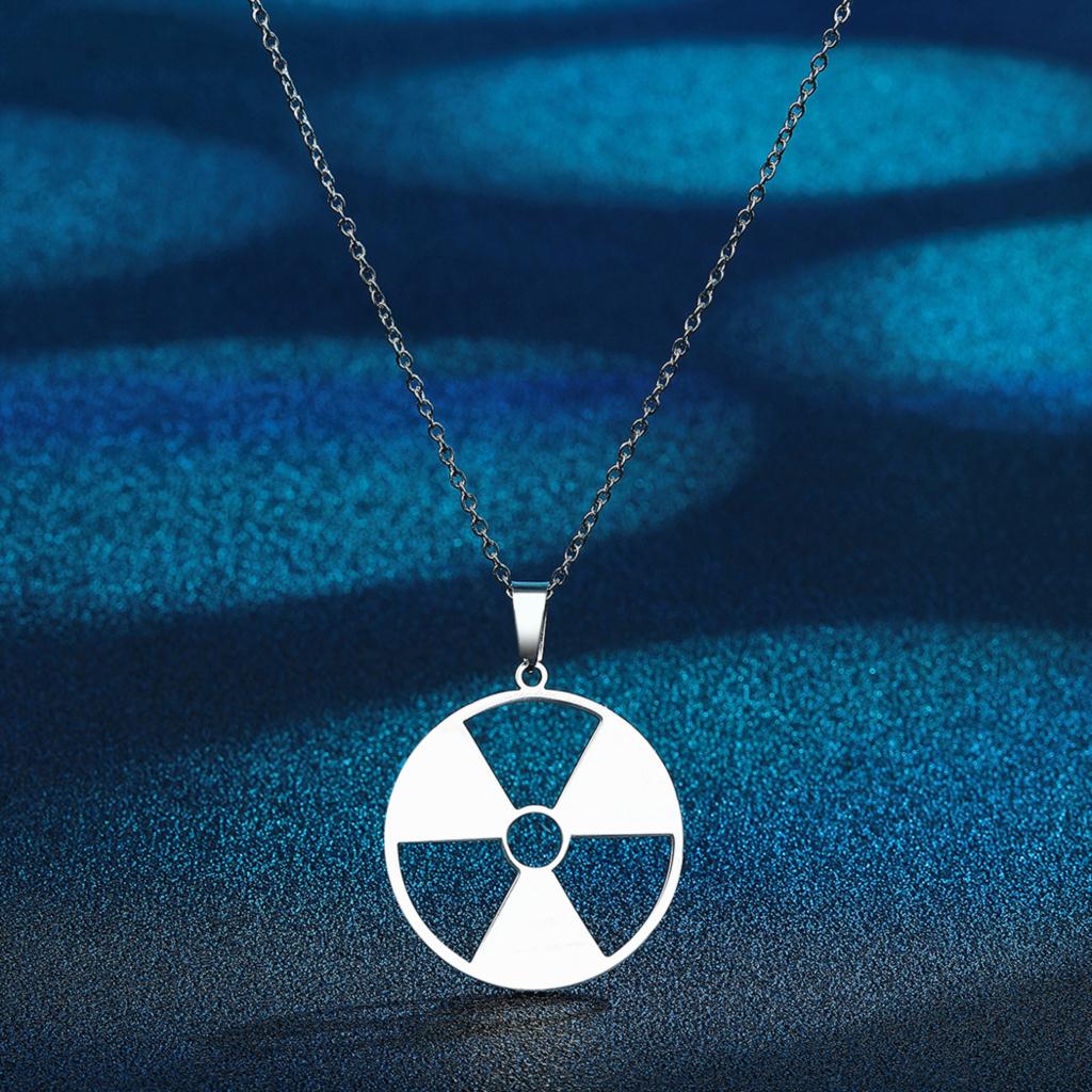 Kinitial Janeiro Radiation Hazard Symbol Pendant Radioactive Necklace Hulk Logo Nuclear Emblem Cyber Goth Logo Imprint Stalker