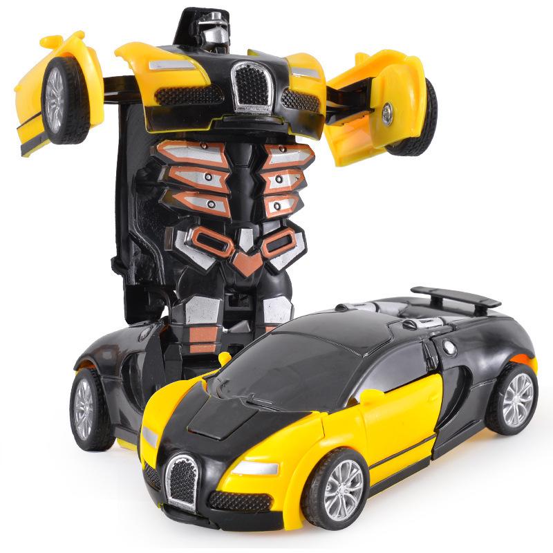 Children's Inertia-Driven Deformation Car Toy with One-Key Transformation Feature